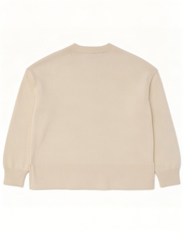Zara Pulover cu gât roșu pentru femei UK 10 Small Off White Poliester