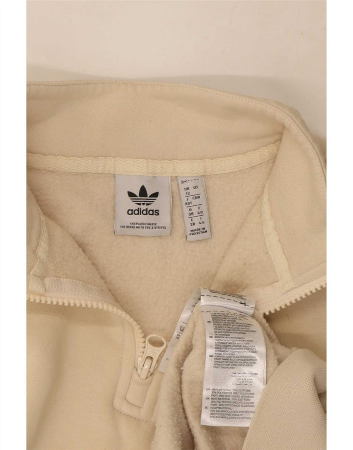 Pulover cu grafic supradimensionat Adidas pentru femei UK 12 Bej mediu