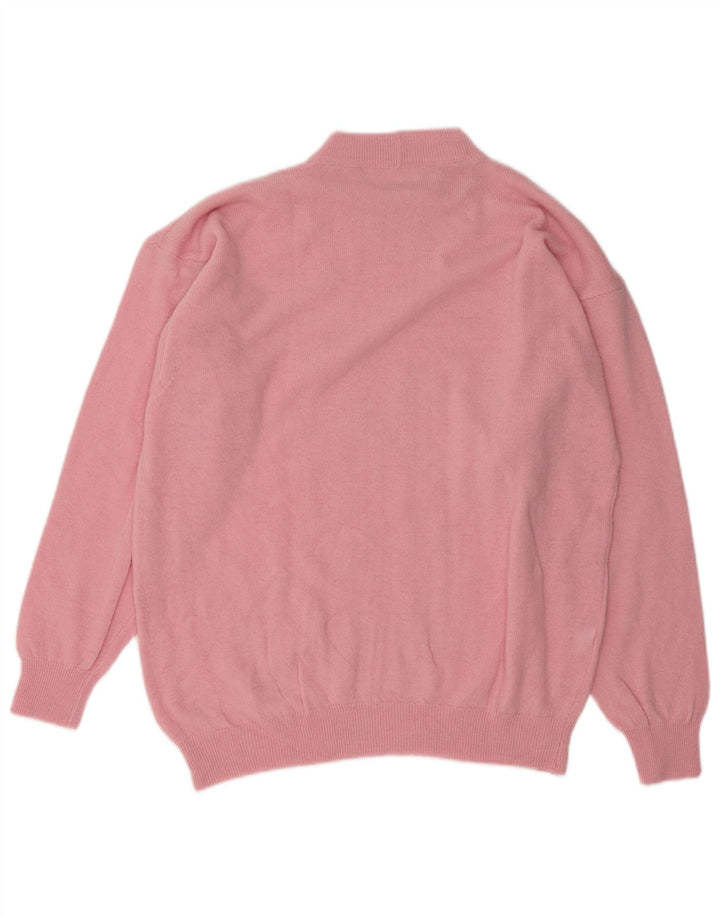 Pulover VINTAGE pentru femei cu decolteu rotund, UK 18 XL, roz