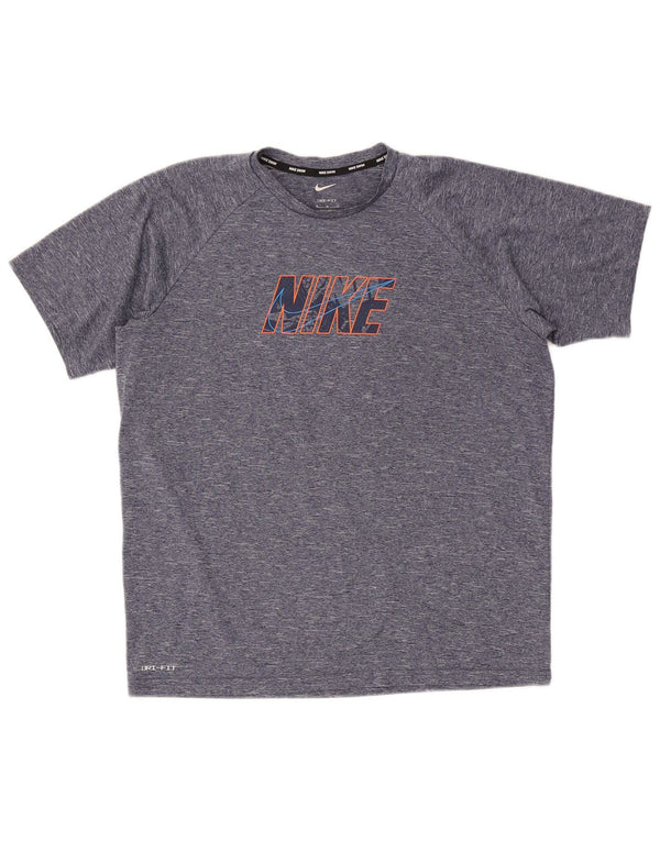 Tricou grafic Nike Dri Fit pentru bărbați Top mediu albastru bleumarin pete