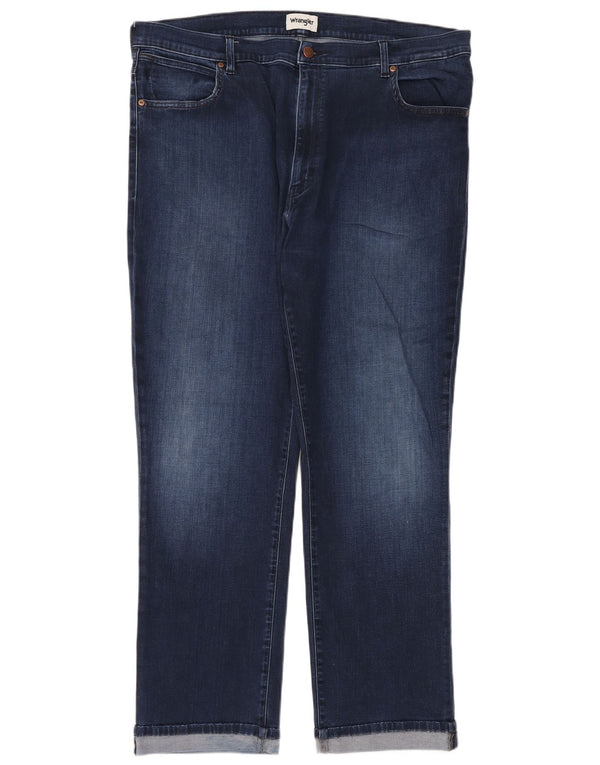 Blugi drepte pentru bărbați Wrangler Texas W44 L32 bumbac bleumarin