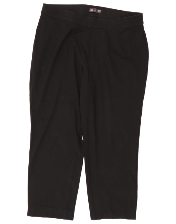 Pantaloni tăiați pentru femei Marks & Spencer UK 16 Large W34 L24 Viscoză neagră