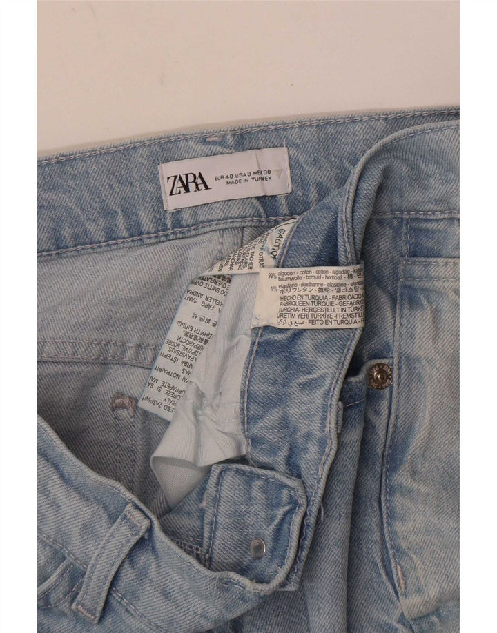 Blugi Drepți Femei Zara EU 40 Mediu L30 L30 Bumbac Albastru