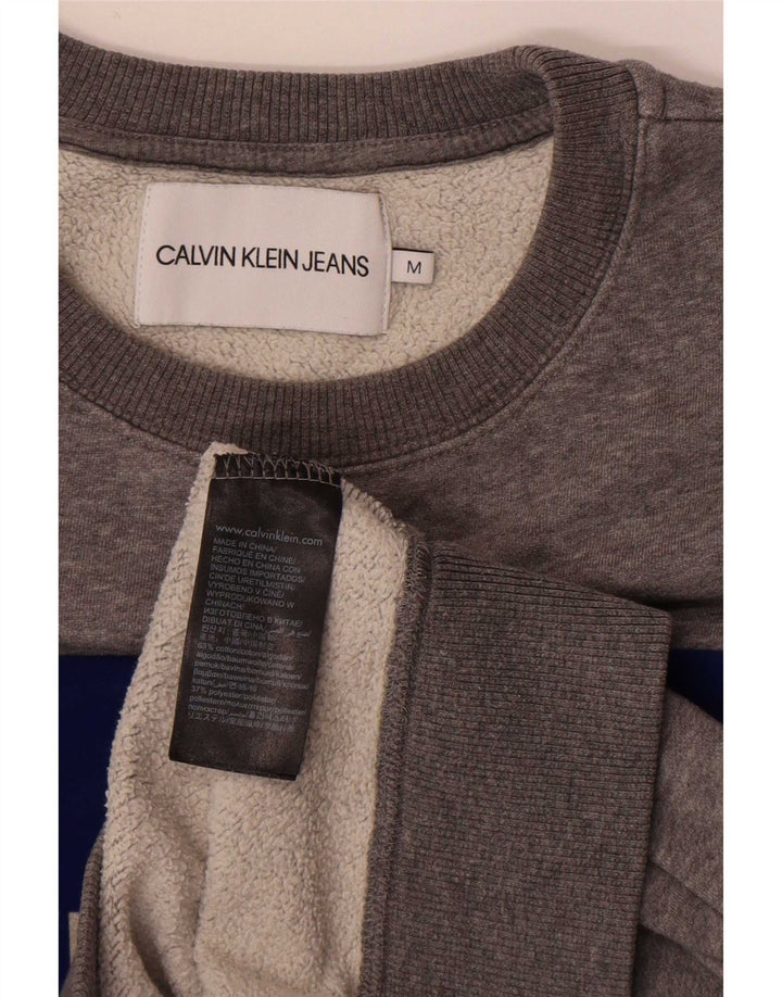 Calvin Klein Jeans Pulover cu grafic pentru femei UK 14 Gri mediu