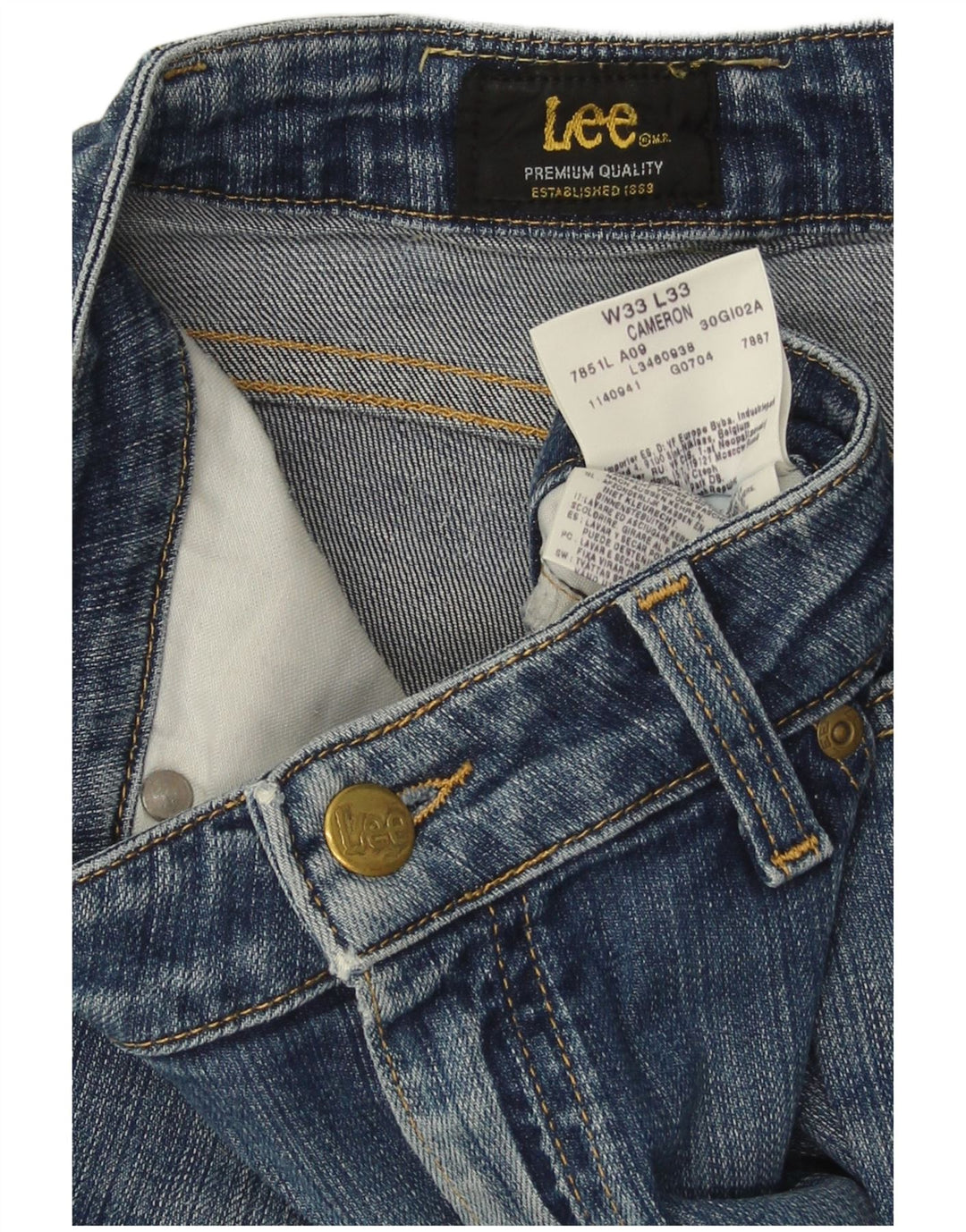 Blugi Lee Cameron Bootcut pentru bărbați W33 L33, bumbac albastru