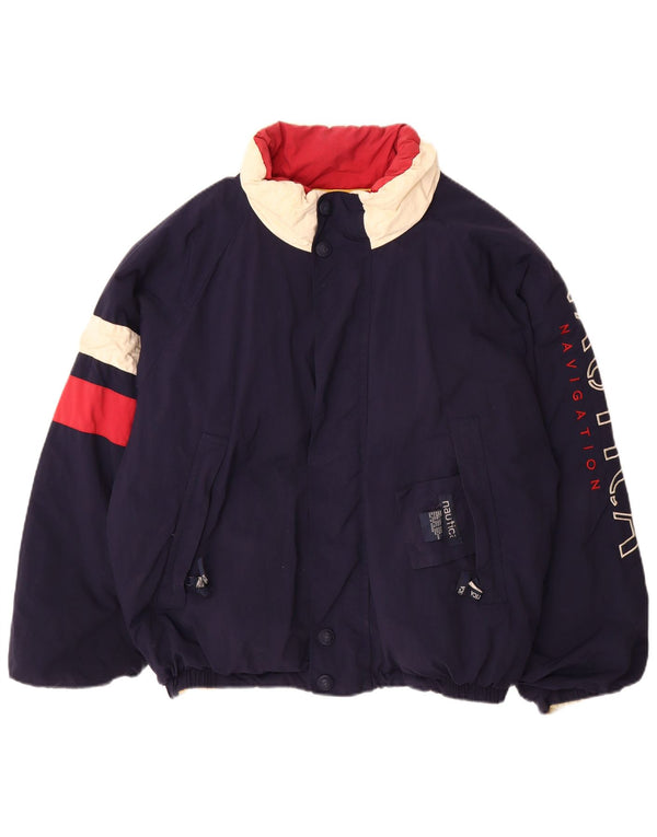 Jachetă căptușită reversibilă Nautica pentru bărbați, UK 40, mare, albastru, nailon