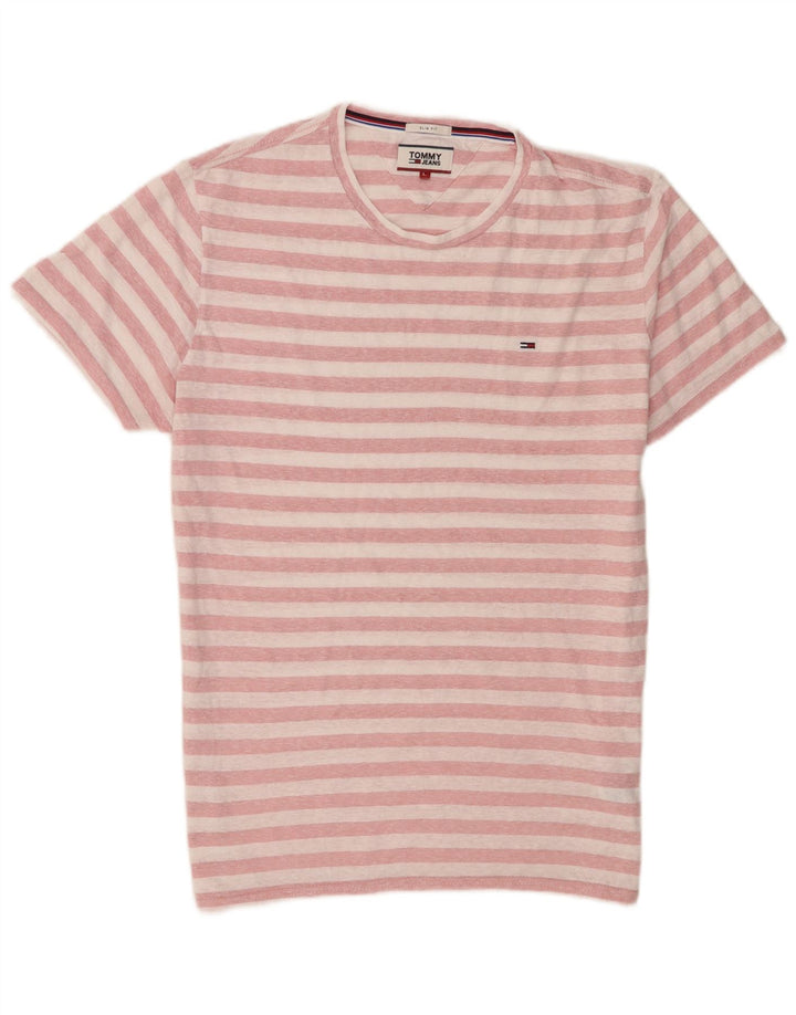 Tricou Tommy Hilfiger pentru bărbați Top mare, roz, poliester cu dungi