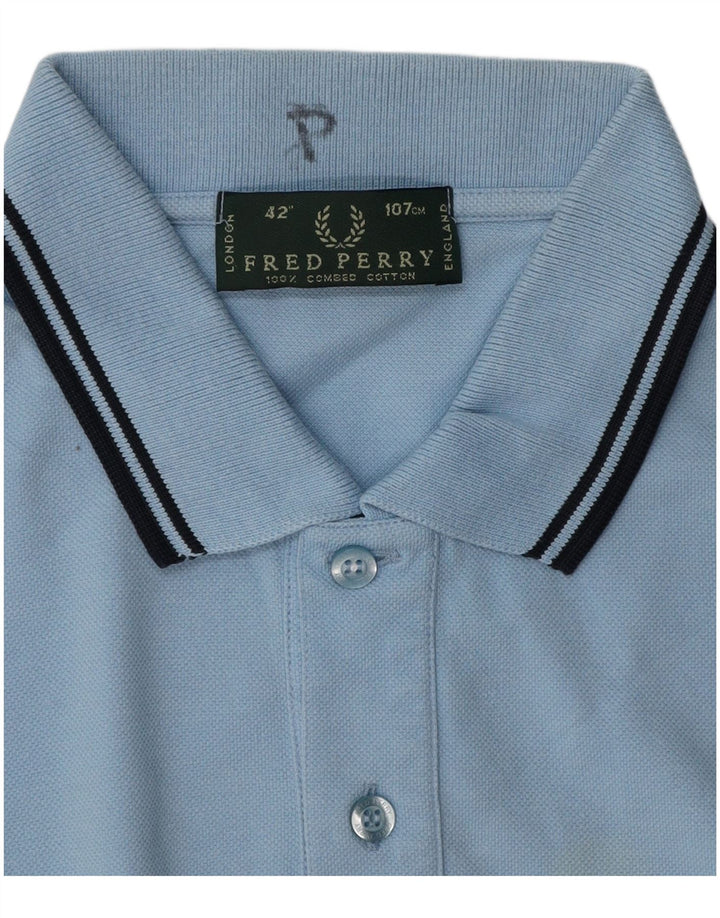 Tricou polo FRED PERRY pentru bărbați, bumbac albastru mediu