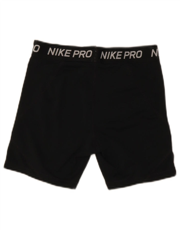 Pantaloni scurți sport Nike Dri Fit Graphic pentru femei UK 10 Poliester negru mic