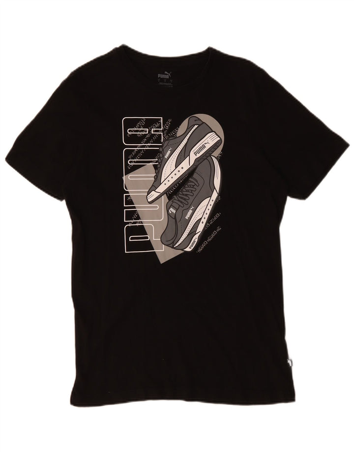 Tricou grafic Puma pentru bărbați Top mic bumbac negru