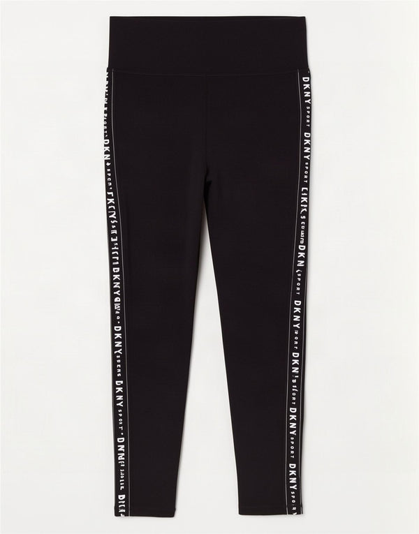 Leggings grafic Dkny pentru femei UK 14, bumbac mediu negru