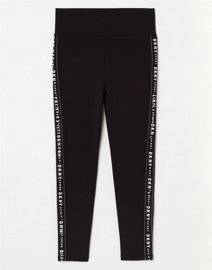Leggings grafic Dkny pentru femei UK 14, bumbac mediu negru