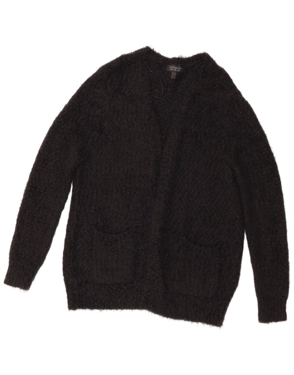 Topshop Womens Relaxed Fit Cardigan Sweater UK 10 Small Black Polyester