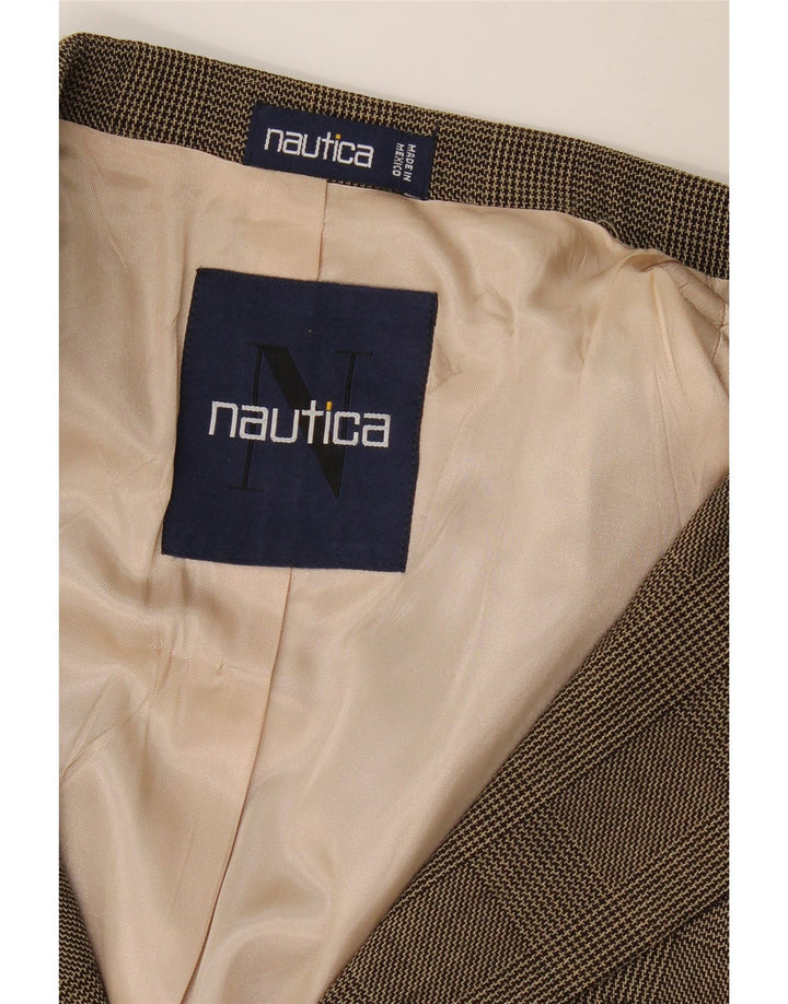 Jachetă Nautica pentru bărbați cu 3 nasturi, UK 40, mare, maro, carouri