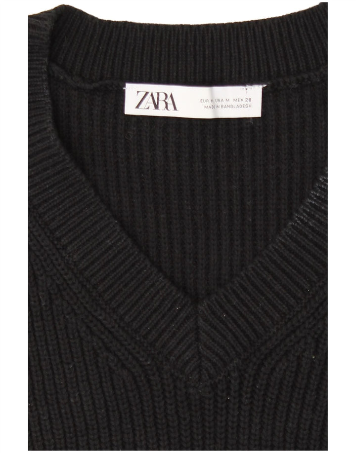 Vesta Zara Femei Tank Top UK 14 Medium Negru