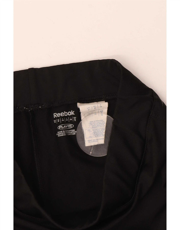 Leggings Capri pentru femei Reebok UK 12 Poliester mediu negru