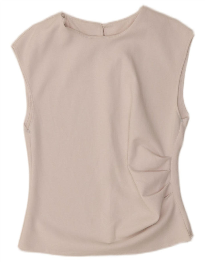 Bluză Crop fără mâneci pentru femei Zara UK 14 Large White