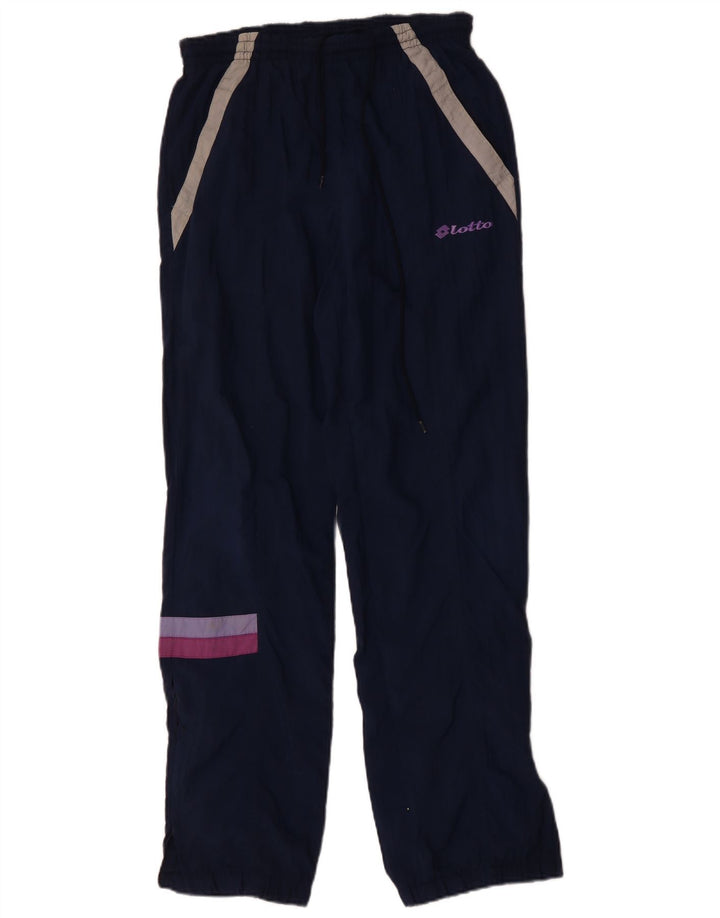 Pantaloni de trening LOTTO pentru bărbați, mici, albastru, poliester color bloc