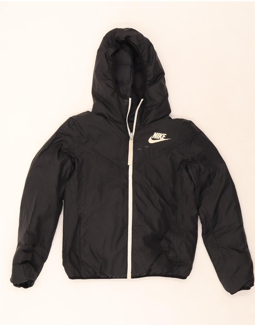 Jachetă căptușită reversibilă cu glugă supradimensionată pentru femei Nike UK 6 XS Negru