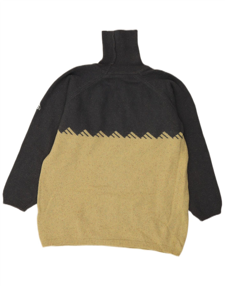 Pulover pentru bărbați Adidas cu gât rulat, lână color bloc, gri mic