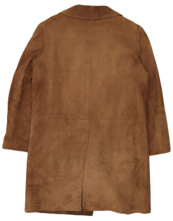 VINTAGE Pardesiu Sherpa din piele intoarsa pentru femei EU 38 Bej mediu