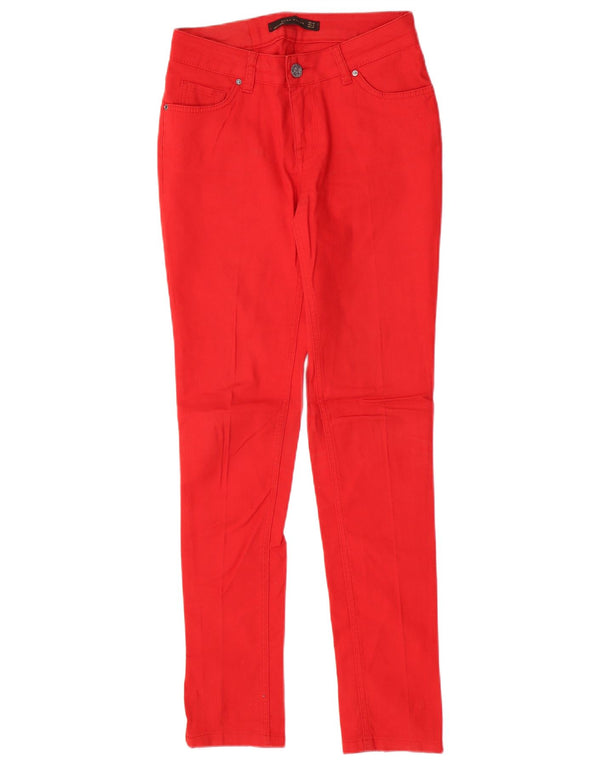 Pantaloni de damă Zara skinny casual EU 38 Mici L28 L31 Bumbac roșu