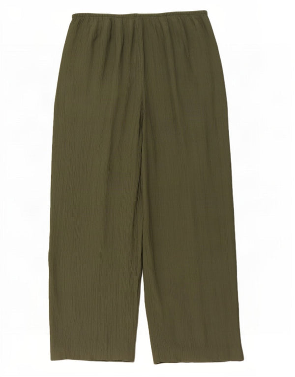 Pantaloni casual pentru femei Marks & Spencer cu picioare largi UK 16 mare W36 L27 kaki