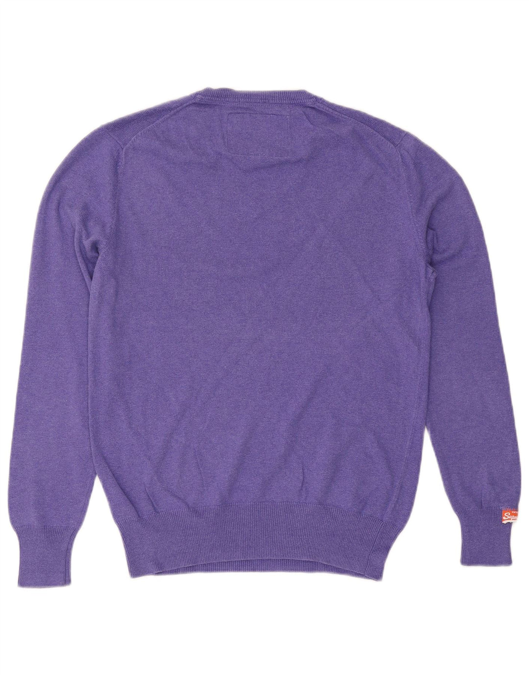 SUPERDRY Pulover cu decolteu în V pentru femei UK 14 Bumbac violet mediu