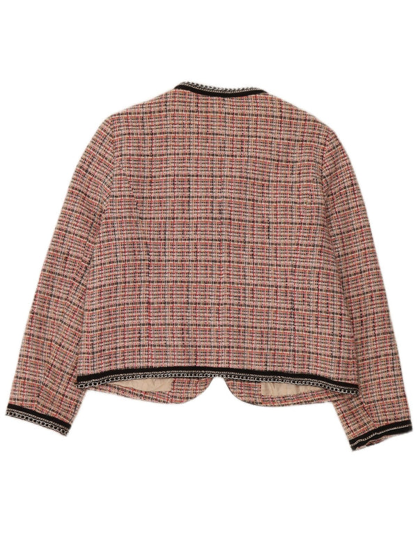 Blazer pentru femei Zara UK 18 XL, bumbac cu carouri roz