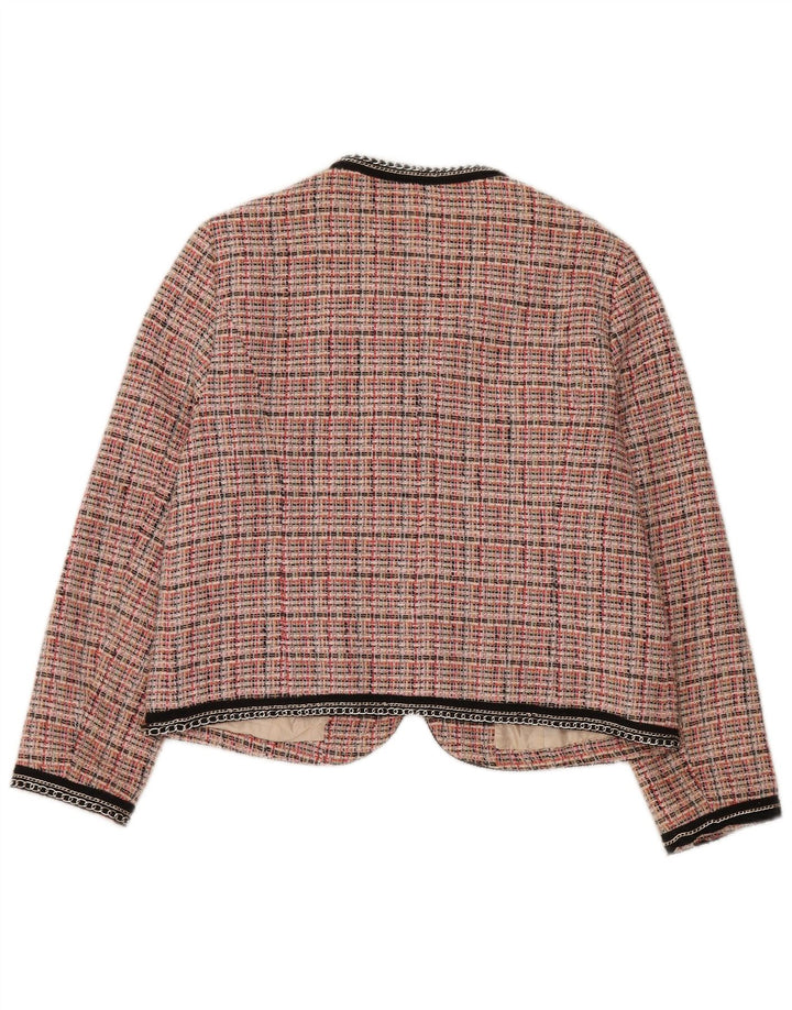 Blazer pentru femei Zara UK 18 XL, bumbac cu carouri roz