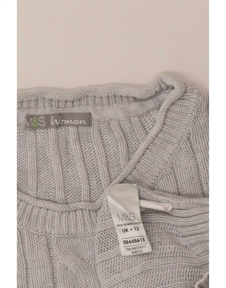 Pulover pentru femei Marks & Spencer cu gât roșu, bumbac albastru mediu UK 12