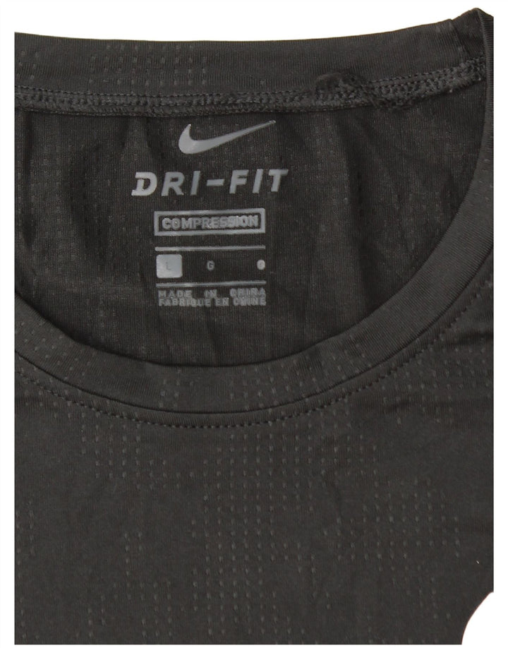 NIKE Womens Dri Fit T-Shirt Top UK 14 Large Black