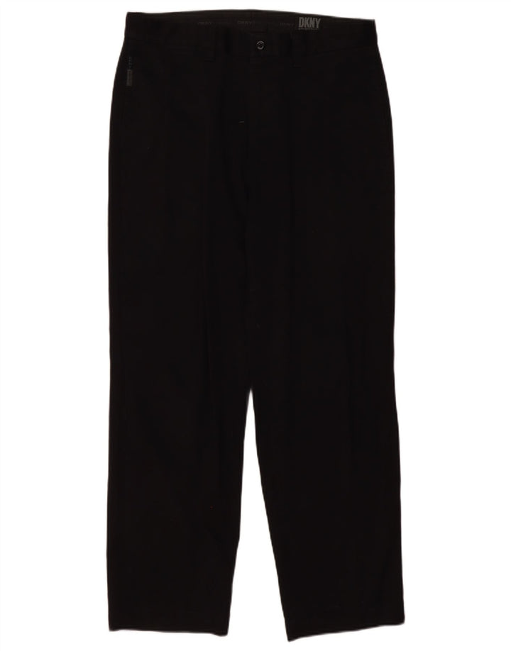 DKNY Pantaloni chino drepți pentru bărbați W33 L28 bumbac negru