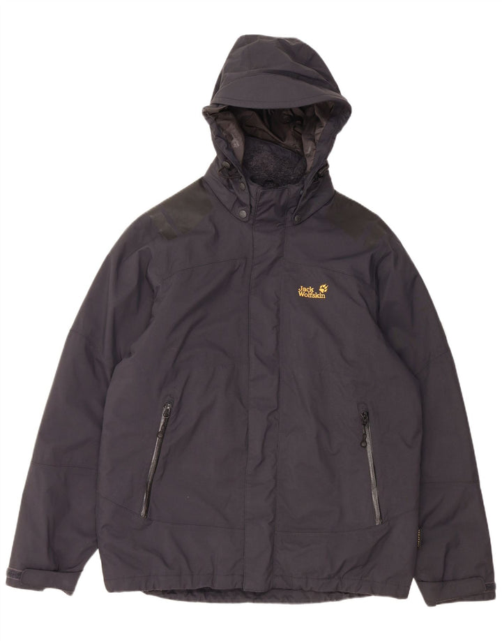 JACK WOLFSKIN Jachetă pentru bărbați cu glugă Sherpa Windbreaker UK 40/42 Mare Negru