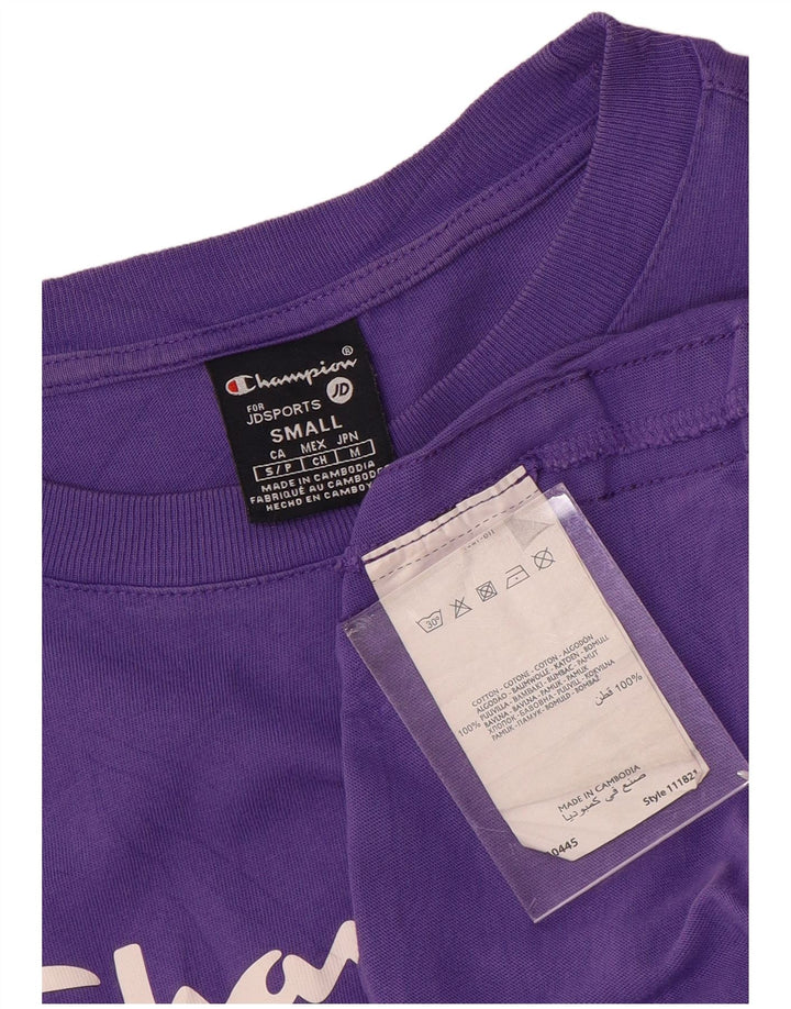 Tricou grafic supradimensionat Champion pentru femei Top UK 10 Small Purple Bumbac