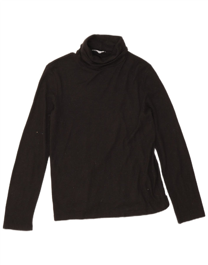 Top femeie Zara cu mânecă lungă UK 14 Medium Black Viscose