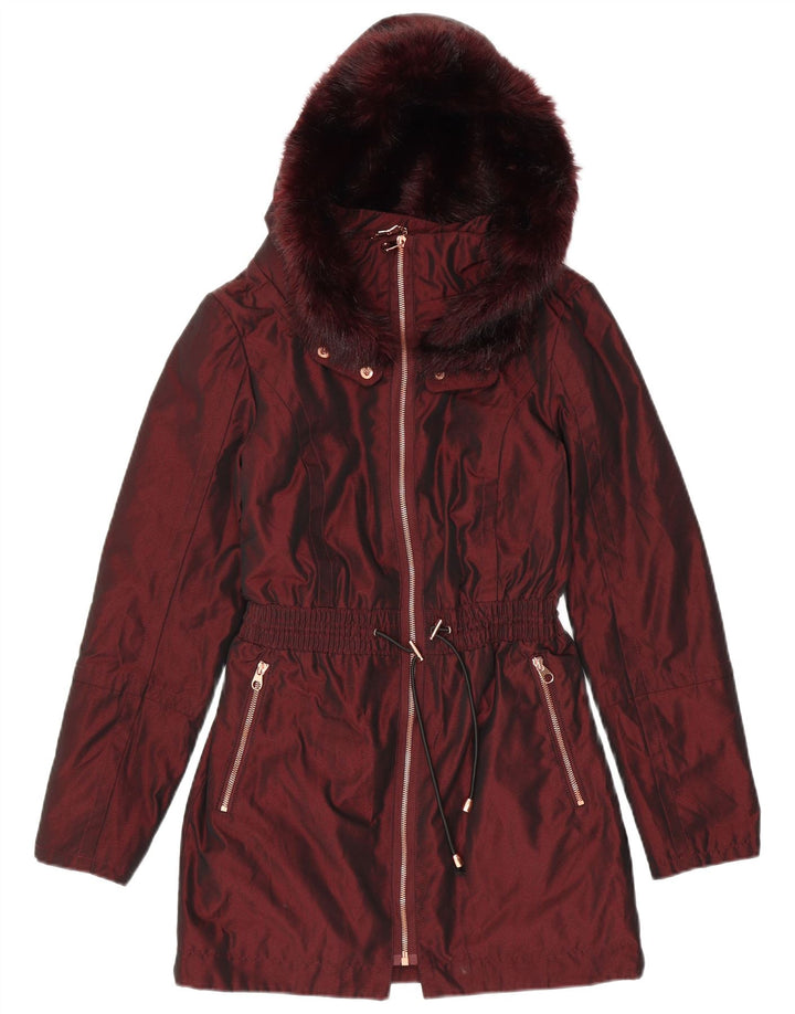 Jachetă parka cu glugă pentru femei Ted Baker Mărimea 1 XS Poliester burgundă