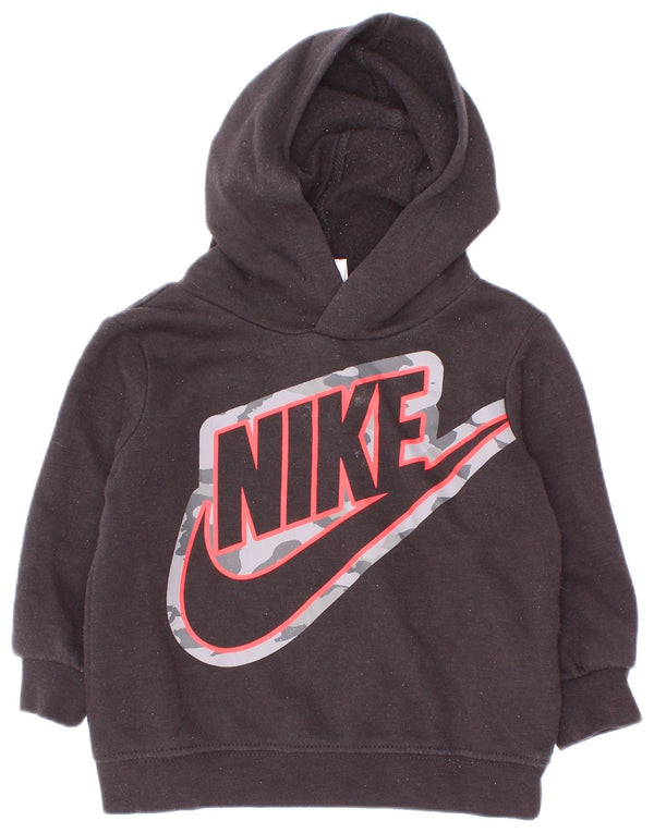 Pulover Nike pentru bebelusi cu grafica cu capota 9-12 luni, bumbac negru