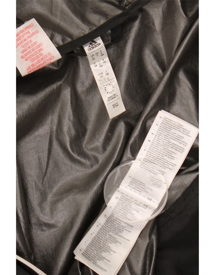 Jachetă de vânt cu glugă ADIDAS pentru băieți, 9-10 ani, poliester negru