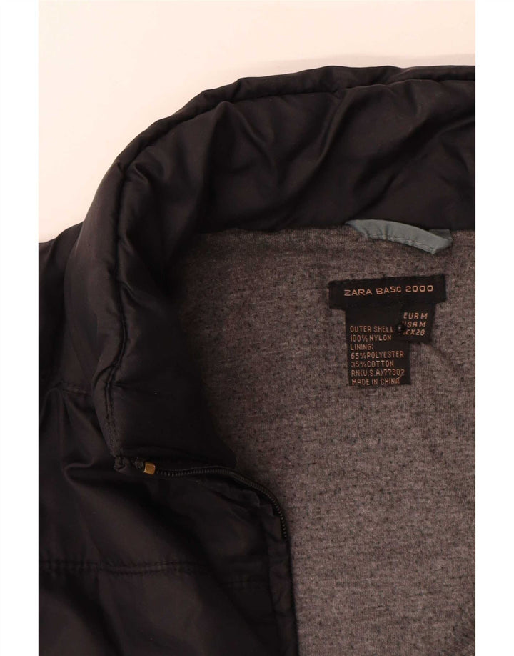 Jachetă căptușită pentru femei Zara UK 12 Medium Black Nylon