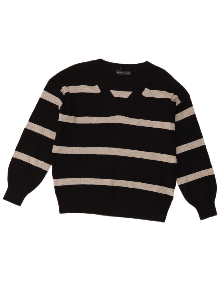 Marks & Spencer Pulover cu decolteu în V pentru femei UK 14 Medium Black Dunge