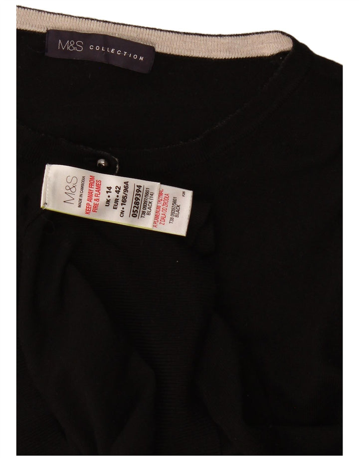 Pulover cardigan pentru femei Marks & Spencer UK 14 Medium Black Viscose
