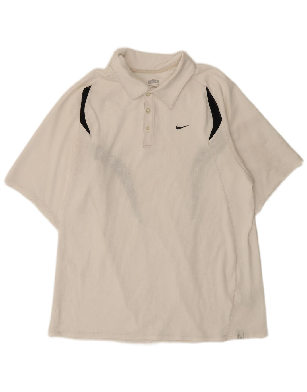 Tricou polo Nike pentru bărbați, mare, alb, din poliester bloc de culoare
