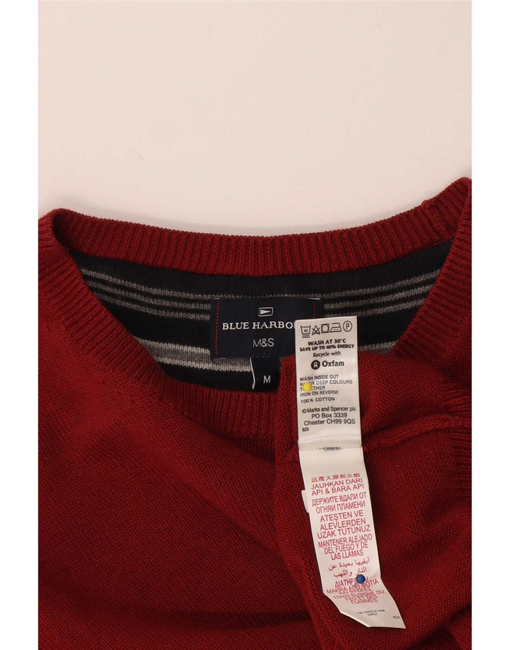 Pulover Marks & Spencer pentru bărbați, Blue Harbour, cu gât crew, roșu mediu