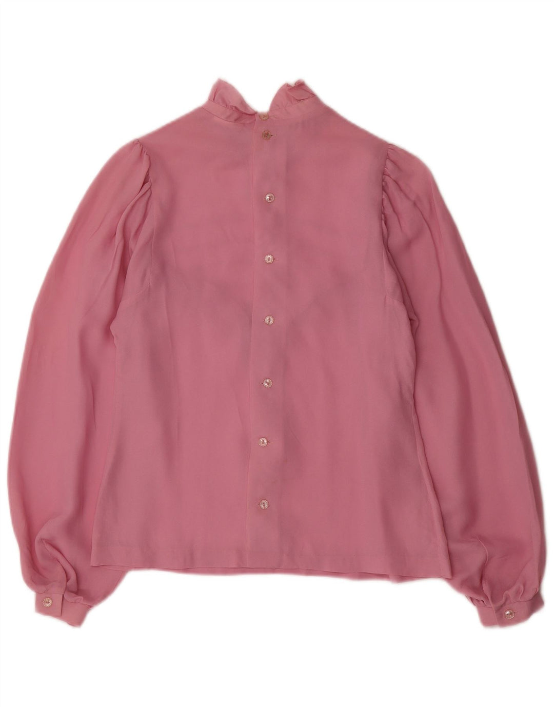 Bluză vintage cu mâneci lungi pentru femei UK 12 Roz mediu