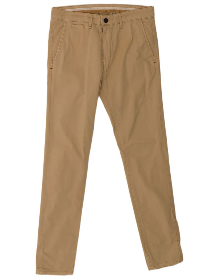 ZARA Mens Slim Chino Trousers Medium W32 L31 Beige