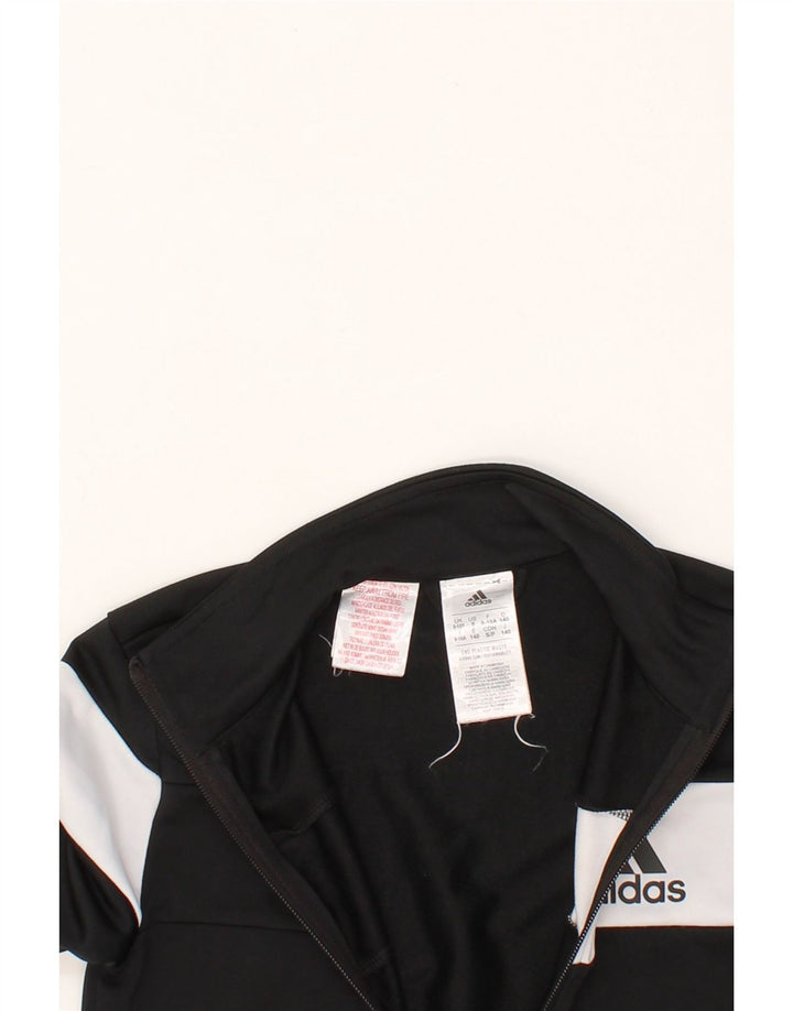 ADIDAS Boys Tracksuit Top Jacket 9-10 Years Black Colourblock Polyester Vintage Adidas and Second-Hand Adidas from Messina Hembry 