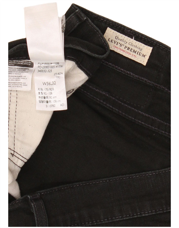 Blugi drepti pentru bărbați LEVI'S W36 L32 bumbac negru