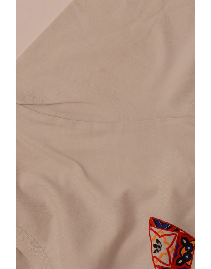Tricou grafic ADIDAS pentru bărbați Top mediu din bumbac alb