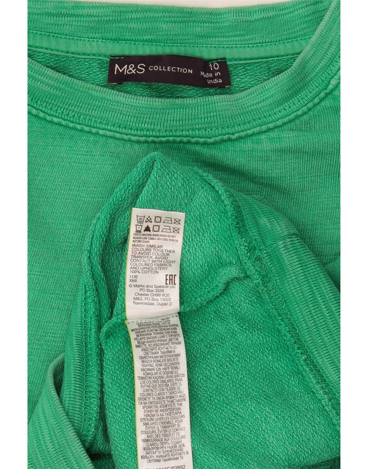 Pulover supradimensionat pentru femei Marks & Spencer UK 10 Bumbac verde mic
